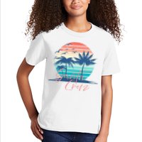 Santa Cruz Vintage Summer Vibes Beach Sunset Retro Palm Tree Kids T-Shirt