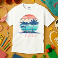 Santa Cruz Vintage Summer Vibes Beach Sunset Retro Palm Tree Kids T-Shirt