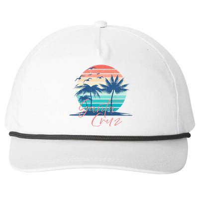 Santa Cruz Vintage Summer Vibes Beach Sunset Retro Palm Tree Snapback Five-Panel Rope Hat