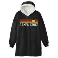 Santa Cruz Vintage Beach Sunset California Santa Cruz Summer Hooded Wearable Blanket