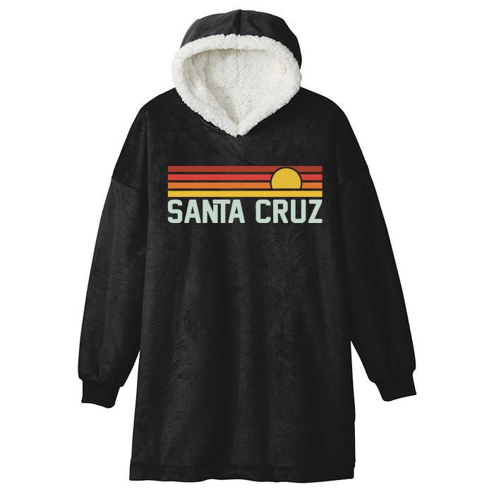 Santa Cruz Vintage Beach Sunset California Santa Cruz Summer Hooded Wearable Blanket