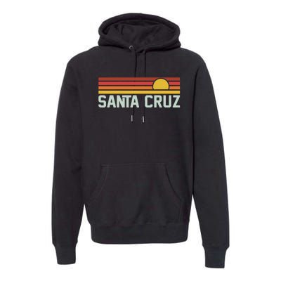 Santa Cruz Vintage Beach Sunset California Santa Cruz Summer Premium Hoodie