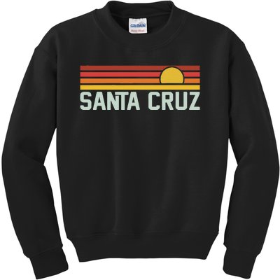 Santa Cruz Vintage Beach Sunset California Santa Cruz Summer Kids Sweatshirt