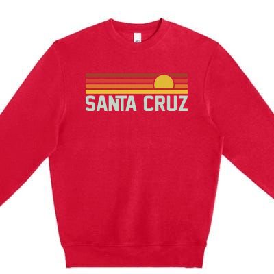 Santa Cruz Vintage Beach Sunset California Santa Cruz Summer Premium Crewneck Sweatshirt