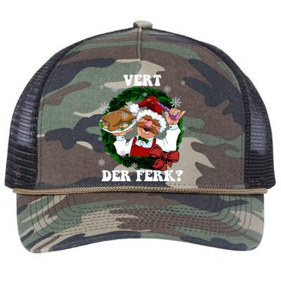 Swedish Chef Vert Der Ferk Christmas Swedish Chef Christmas Funny Retro Rope Trucker Hat Cap