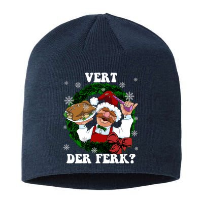 Swedish Chef Vert Der Ferk Christmas Swedish Chef Christmas Funny Sustainable Beanie