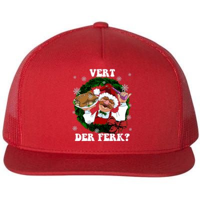 Swedish Chef Vert Der Ferk Christmas Swedish Chef Christmas Funny Flat Bill Trucker Hat