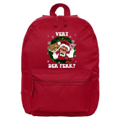 Swedish Chef Vert Der Ferk Christmas Swedish Chef Christmas Funny 16 in Basic Backpack