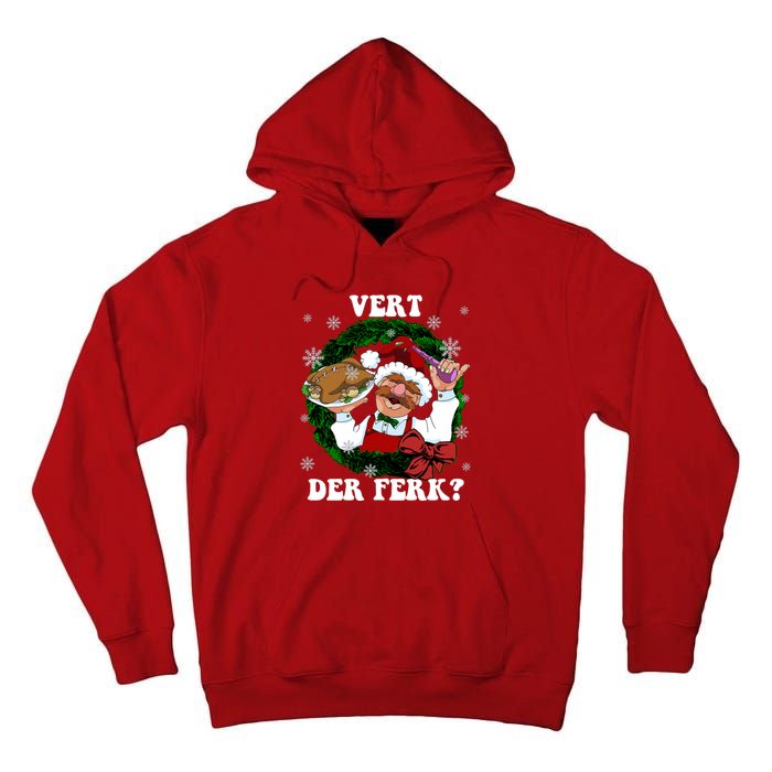 Swedish Chef Vert Der Ferk Christmas Swedish Chef Christmas Funny Tall Hoodie