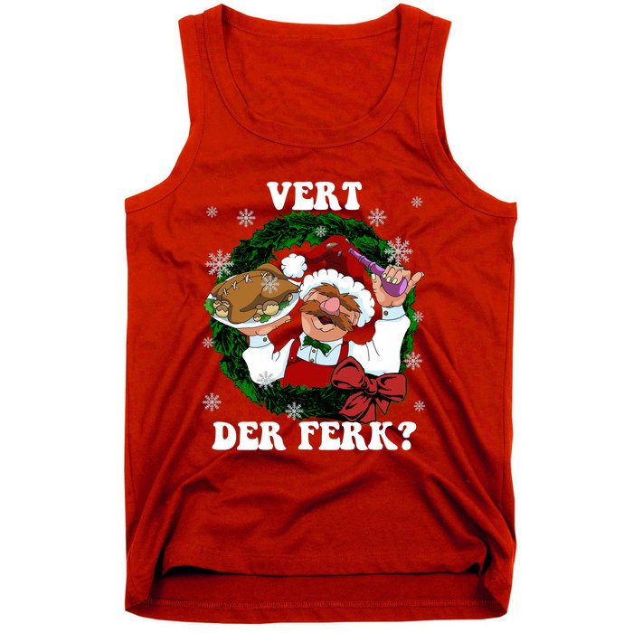 Swedish Chef Vert Der Ferk Christmas Swedish Chef Christmas Funny Tank Top