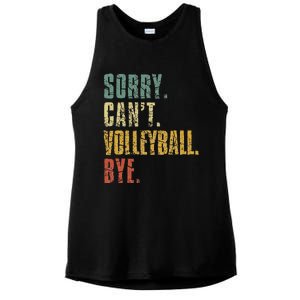 Sorry Cant Volleyball Bye Retro Volleyball Sayings Men Women Ladies PosiCharge Tri-Blend Wicking Tank