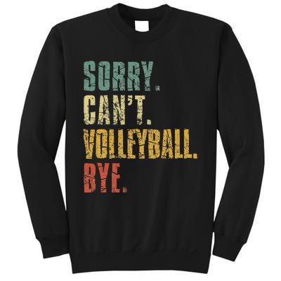 Sorry Cant Volleyball Bye Retro Volleyball Sayings Men Women Sweatshirt