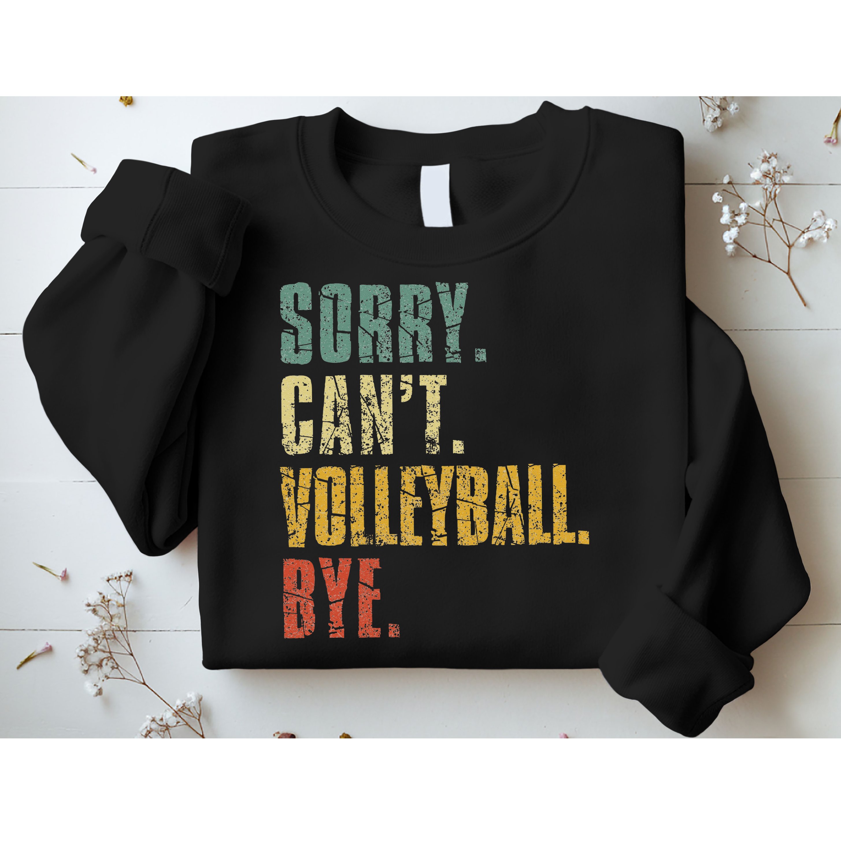 Sorry Cant Volleyball Bye Retro Volleyball Sayings Men Women Sweatshirt
