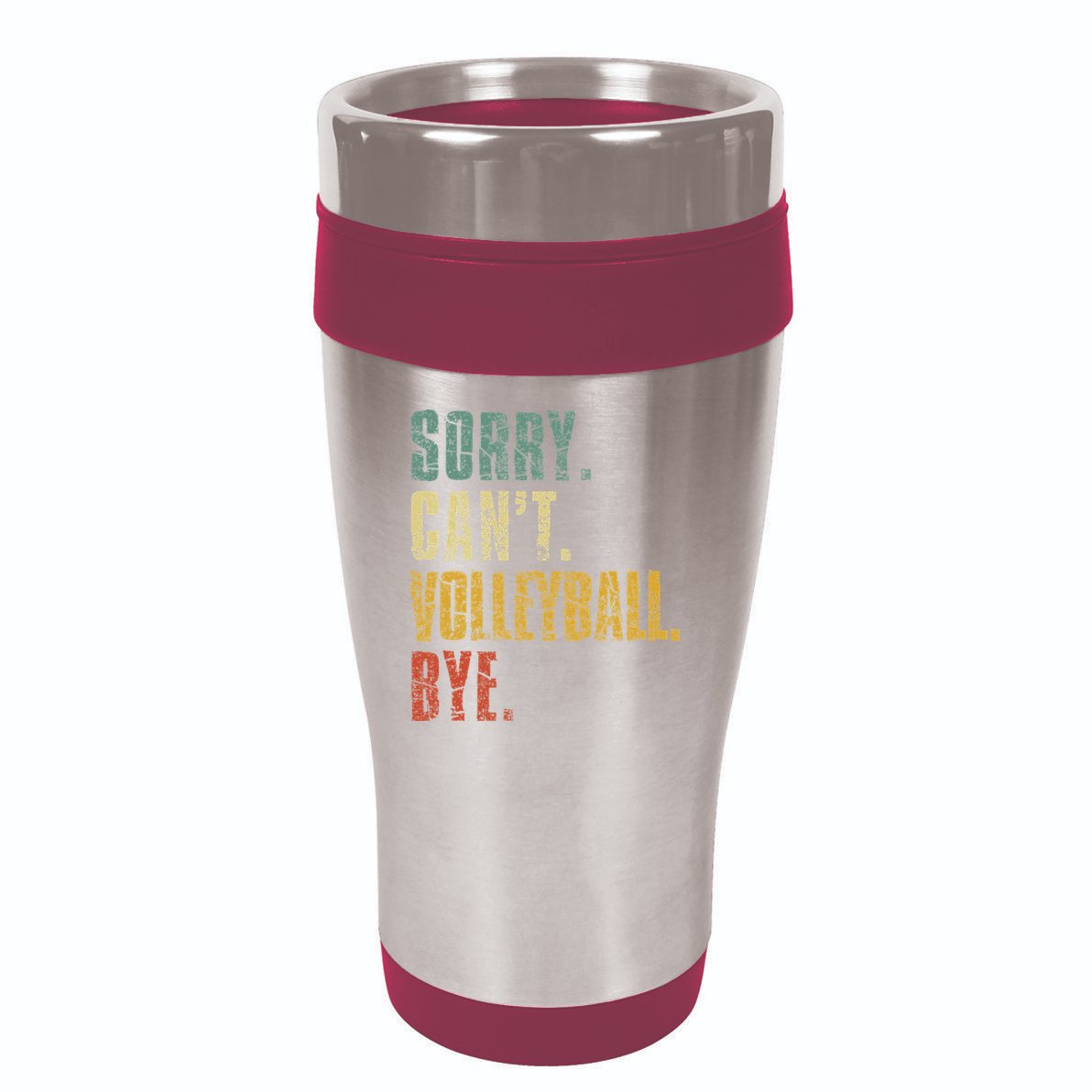 Sorry Cant Volleyball Bye Retro Volleyball Sayings Men Women 16oz Travel Tumbler