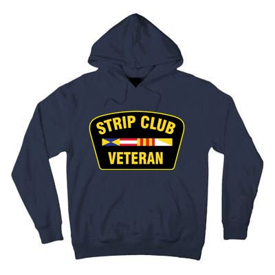 Strip Club Veteran Funny Joke Club Badge Emblem Humor Graphic Tall Hoodie