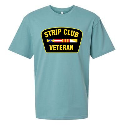 Strip Club Veteran Funny Joke Club Badge Emblem Humor Graphic Sueded Cloud Jersey T-Shirt