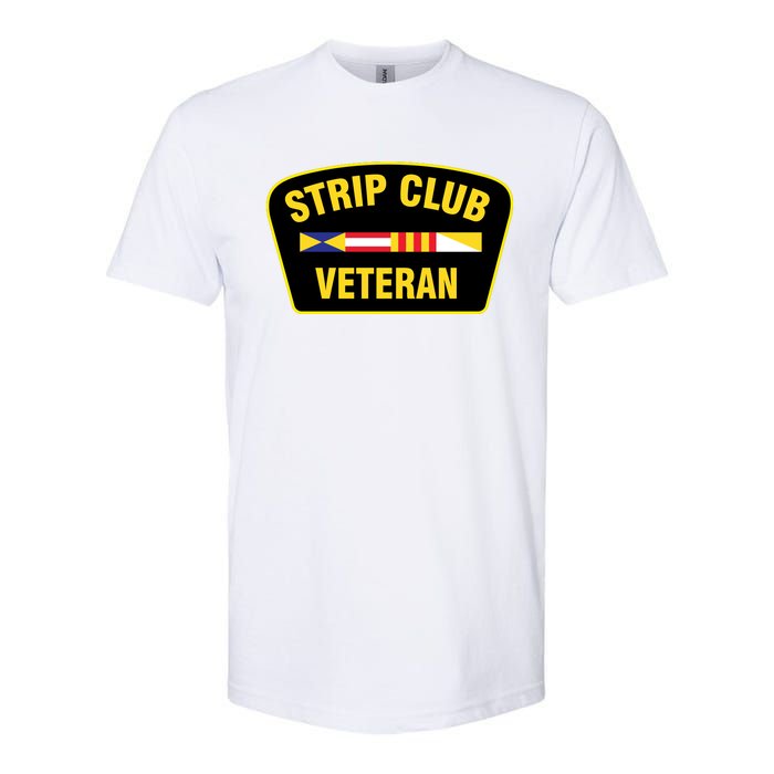 Strip Club Veteran Funny Joke Club Badge Emblem Humor Graphic Softstyle® CVC T-Shirt