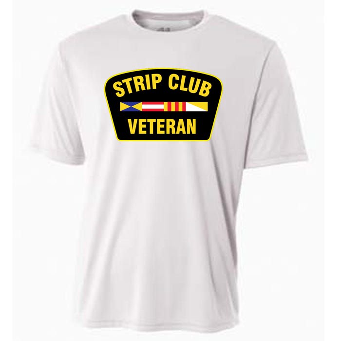 Strip Club Veteran Funny Joke Club Badge Emblem Humor Graphic Cooling Performance Crew T-Shirt