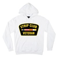 Strip Club Veteran Funny Joke Club Badge Emblem Humor Graphic Hoodie