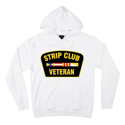 Strip Club Veteran Funny Joke Club Badge Emblem Humor Graphic Hoodie