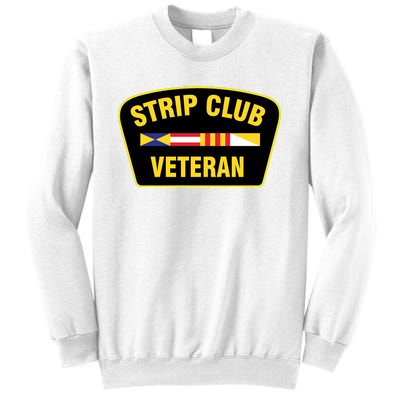 Strip Club Veteran Funny Joke Club Badge Emblem Humor Graphic Sweatshirt