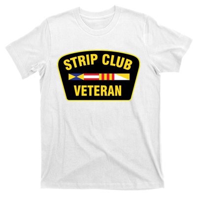 Strip Club Veteran Funny Joke Club Badge Emblem Humor Graphic T-Shirt