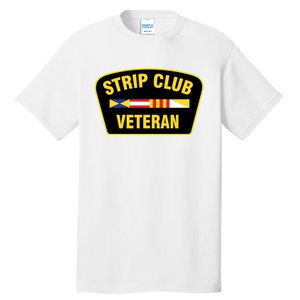 Strip Club Veteran Funny Joke Club Badge Emblem Humor Graphic Tall T-Shirt