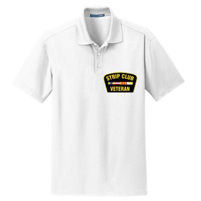 Strip Club Veteran Funny Joke Club Badge Emblem Humor Graphic Dry Zone Grid Polo