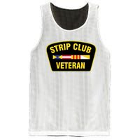 Strip Club Veteran Funny Joke Club Badge Emblem Humor Graphic Mesh Reversible Basketball Jersey Tank