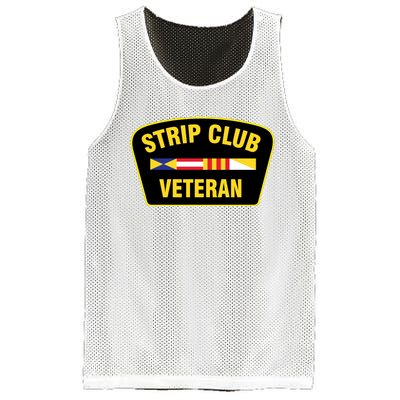 Strip Club Veteran Funny Joke Club Badge Emblem Humor Graphic Mesh Reversible Basketball Jersey Tank