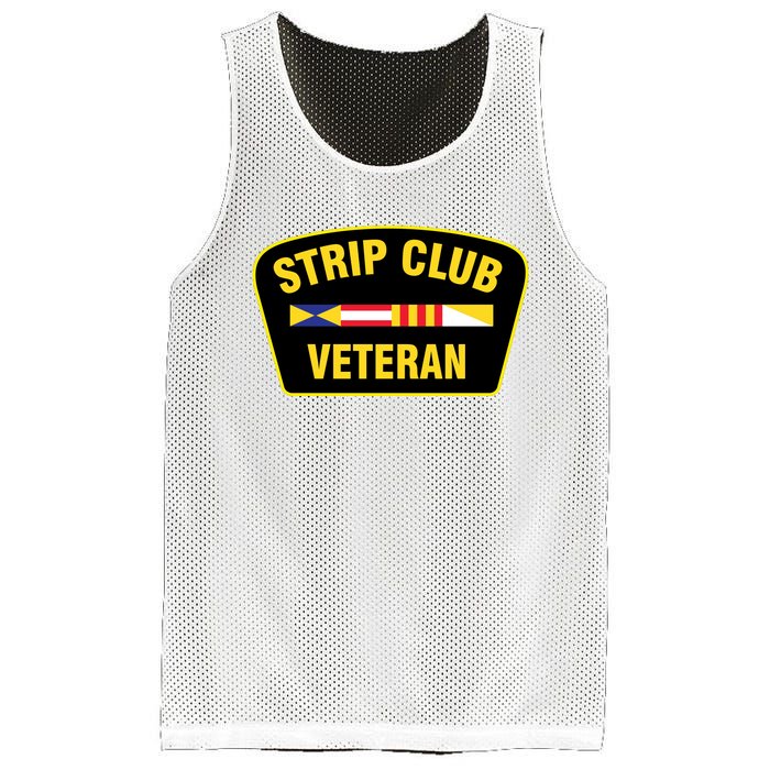 Strip Club Veteran Funny Joke Club Badge Emblem Humor Graphic Mesh Reversible Basketball Jersey Tank