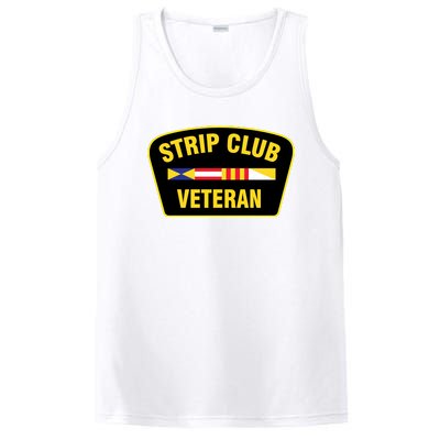 Strip Club Veteran Funny Joke Club Badge Emblem Humor Graphic PosiCharge Competitor Tank