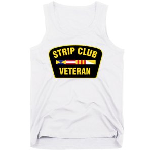 Strip Club Veteran Funny Joke Club Badge Emblem Humor Graphic Tank Top