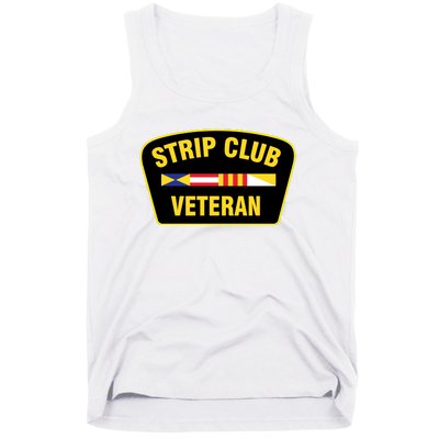 Strip Club Veteran Funny Joke Club Badge Emblem Humor Graphic Tank Top