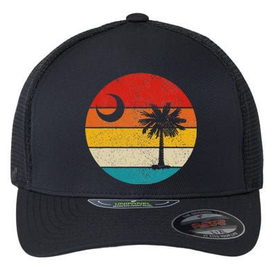 South Carolina Vintage State Flag Palmetto Moon SC Pride Flexfit Unipanel Trucker Cap