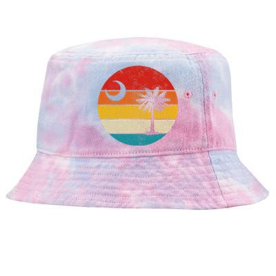 South Carolina Vintage State Flag Palmetto Moon SC Pride Tie-Dyed Bucket Hat