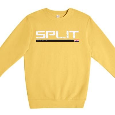 Split Croatia Vintage Retro Premium Crewneck Sweatshirt