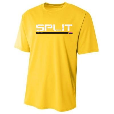 Split Croatia Vintage Retro Performance Sprint T-Shirt