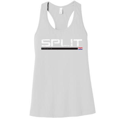 Split Croatia Vintage Retro Women's Racerback Tank