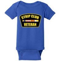 Strip Club Veteran Funny Joke Club Badge Emblem Humor Graphic Baby Bodysuit