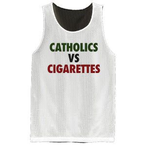 Saying Catholics Vs Cigarettes Mesh Reversible Basketball Jersey Tank