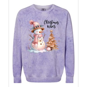 Snowman Christmas Vibes Cute Xmas Tree Winter Wonderland Tank Top Colorblast Crewneck Sweatshirt