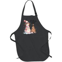 Snowman Christmas Vibes Cute Xmas Tree Winter Wonderland Tank Top Full-Length Apron With Pockets