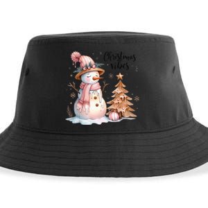 Snowman Christmas Vibes Cute Xmas Tree Winter Wonderland Tank Top Sustainable Bucket Hat