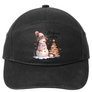 Snowman Christmas Vibes Cute Xmas Tree Winter Wonderland Tank Top 7-Panel Snapback Hat