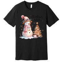 Snowman Christmas Vibes Cute Xmas Tree Winter Wonderland Tank Top Premium T-Shirt