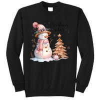 Snowman Christmas Vibes Cute Xmas Tree Winter Wonderland Tank Top Tall Sweatshirt