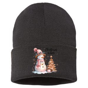 Snowman Christmas Vibes Cute Xmas Tree Winter Wonderland Tank Top Sustainable Knit Beanie