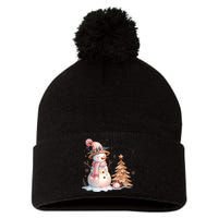 Snowman Christmas Vibes Cute Xmas Tree Winter Wonderland Tank Top Pom Pom 12in Knit Beanie