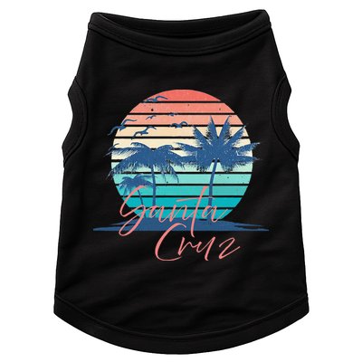 Santa Cruz Vintage Summer Vibes Beach Sunset Retro Palm Tree Doggie Tank